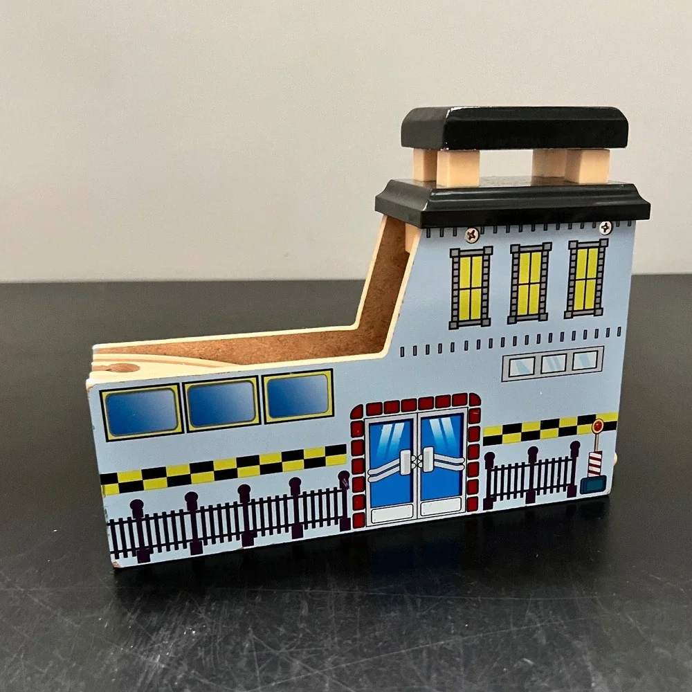 Imaginarium Wooden Train Station Terminal Blue Railway Track